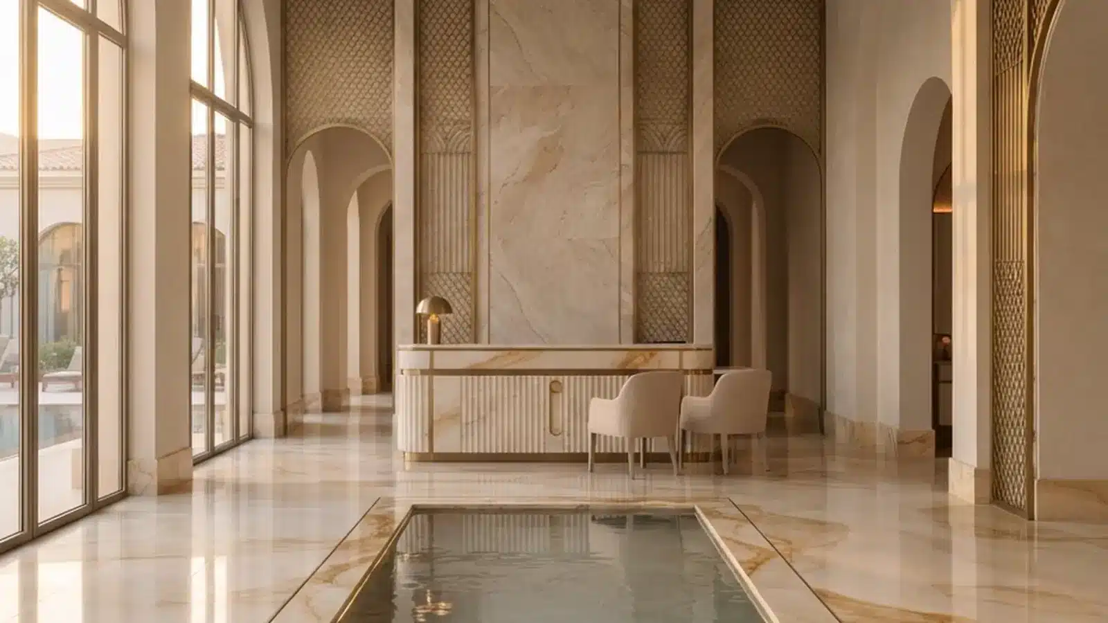 Vitality pool inside a running hotel spa in Dubai